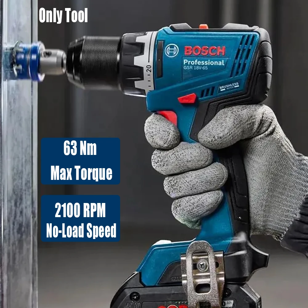 Power Tools Woodworking - مثقاب كهربائي بوش GSR 18V-65 بدون
