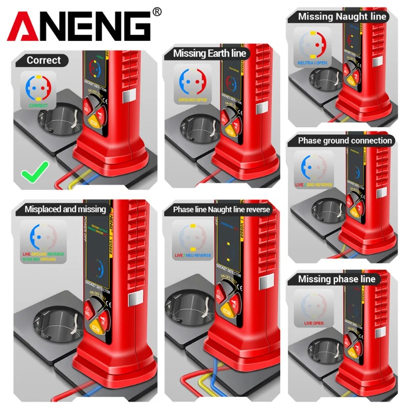جهاز ANENG VD808 لقياس الطور و - مراجعة Power Tools Voltage وسعره